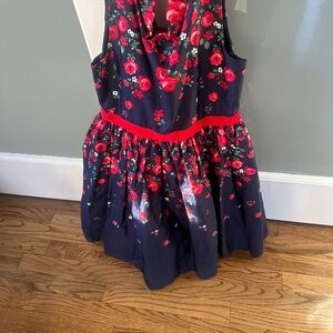 Janie and Jack Navy Floral Dress with Red Accents American girl dress
